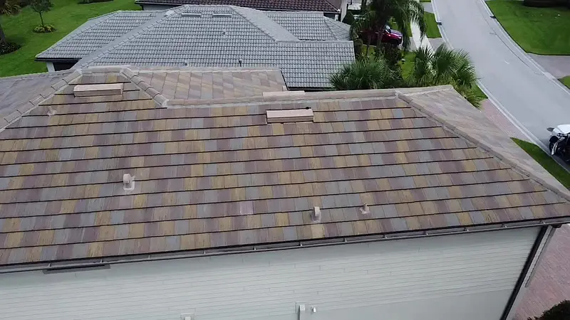Close view of finished shingles